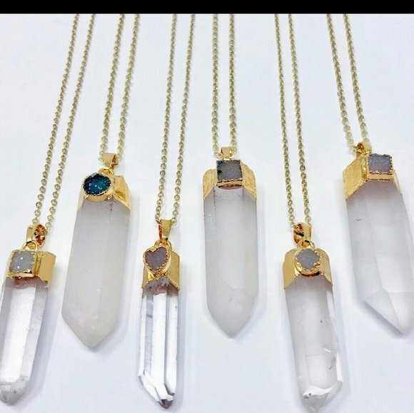 White Quartz spike necklace - Picture 2 of 2